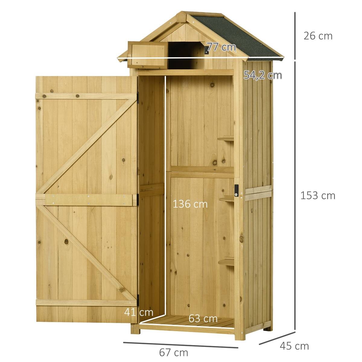 Outsunny Gartenhaus natur B/H/L: ca. 542x179x77 cm