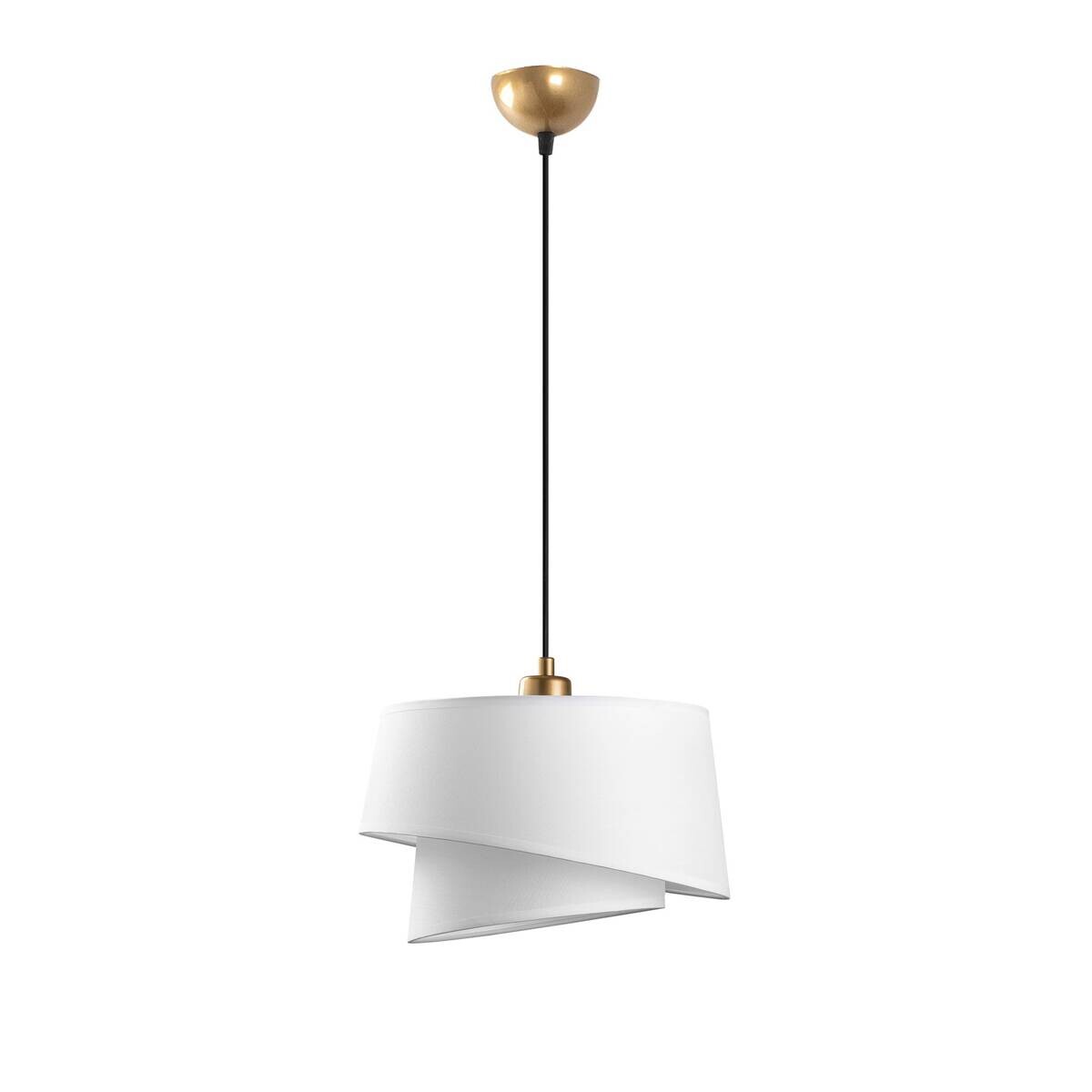 Pendelleuchte weiß Metall Stoff B/H/L/D: ca. 32x120x32x32 cm E27 1 Brennstellen