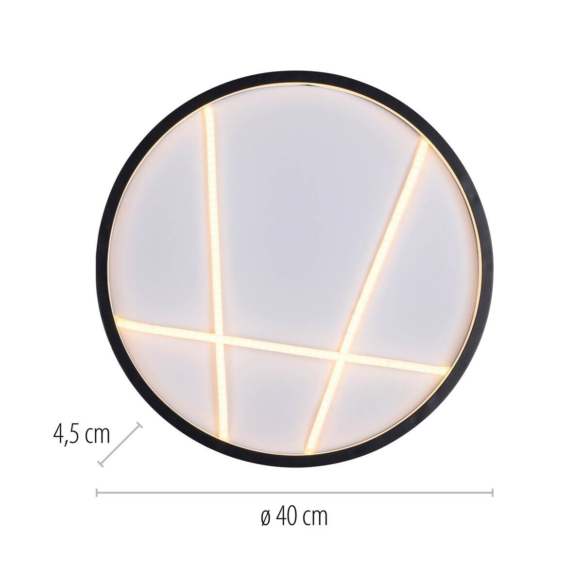 Just Light LED-Deckenleuchte Mikado schwarz H/D: ca. 5,3x40 cm