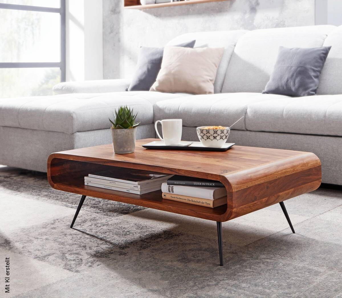 Couchtisch braun B/H/T: ca. 55x30x90 cm