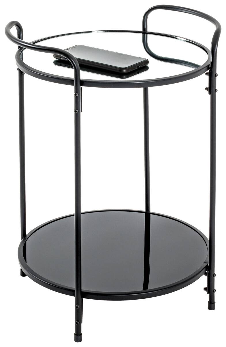 Beistelltisch schwarz H/D: ca. 50x37 cm