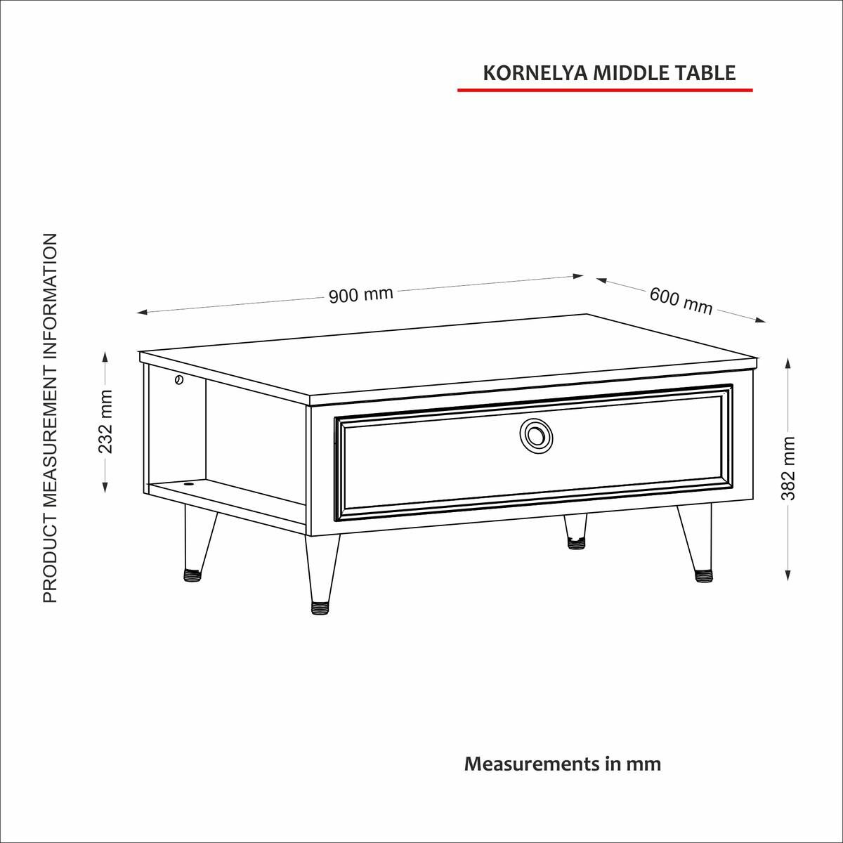 Couchtisch Cornelia weiß B/H/T: ca. 90x40x38,2 cm