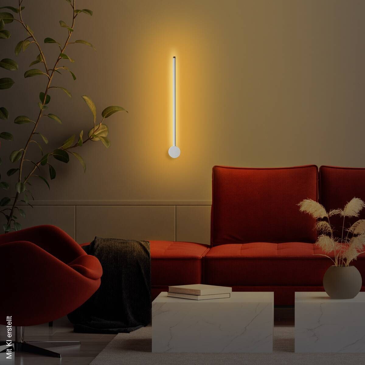 Opviq LED-Wandleuchte weiß B/H/T: ca. 62x10x7 cm