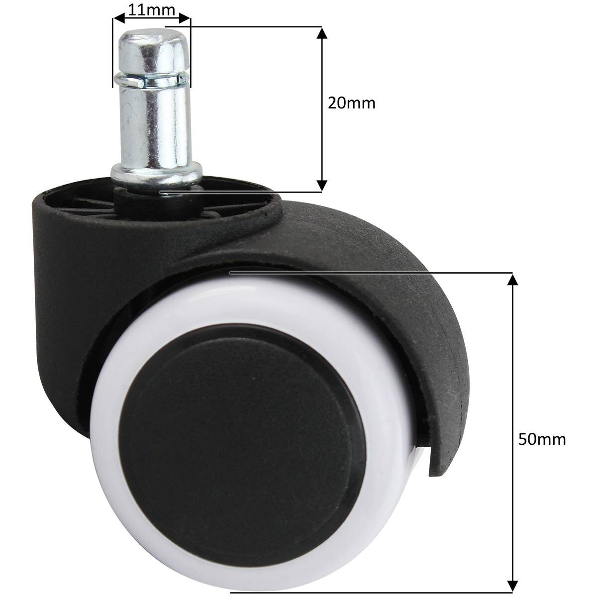 Hartbodenrollen schwarz Kunststoff B/H/T: ca. 5x5x5 cm