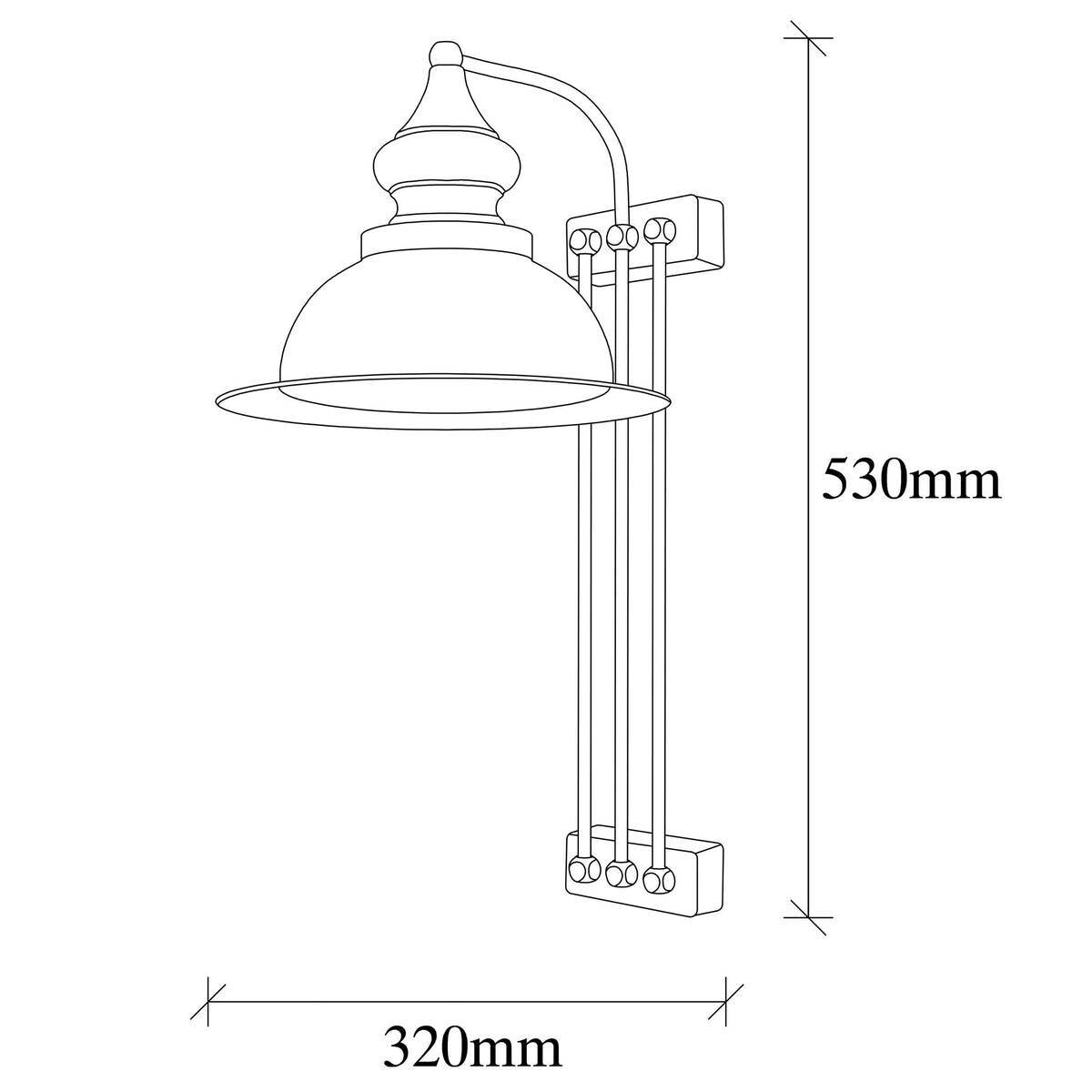 Opviq Wandleuchte Metall B/H/L: ca. 32x53x28 cm E27 1 Brennstellen