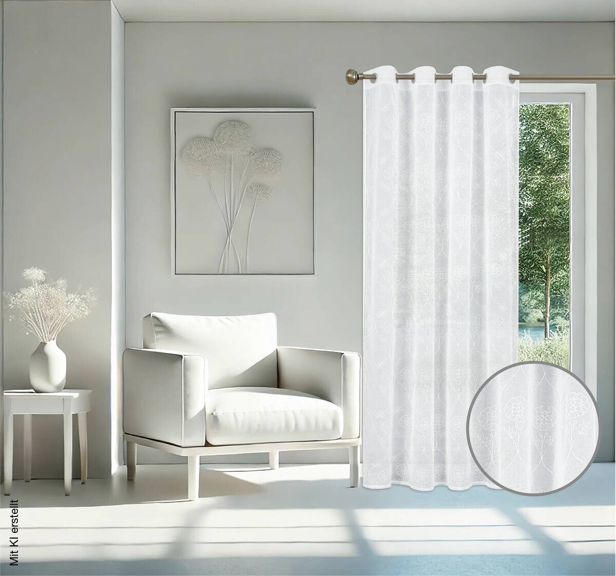 home Topline Ösenvorhang Luna weiß B/L: ca. 135x245 cm