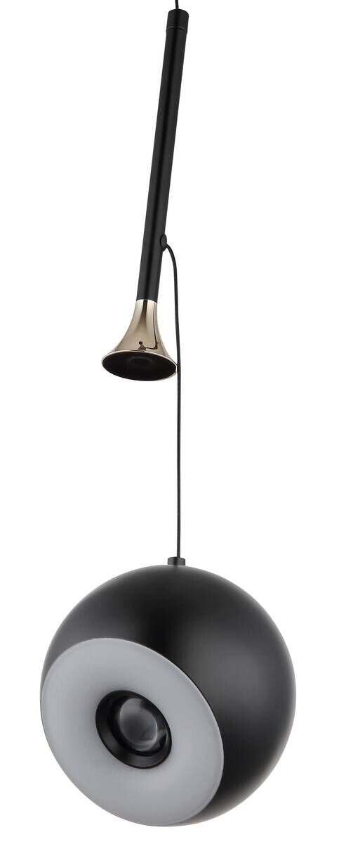 GLOBO Pendelleuchte mattschwarz gold Metall H/D: ca. 150x12 cm 1 Brennstellen