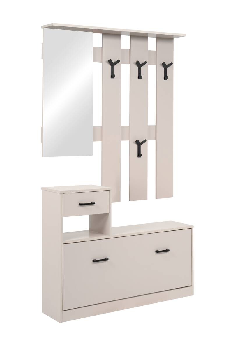 Kompaktgarderobe Garda 41A Kaschmirgrau B/H/T: ca. 100x180x25 cm