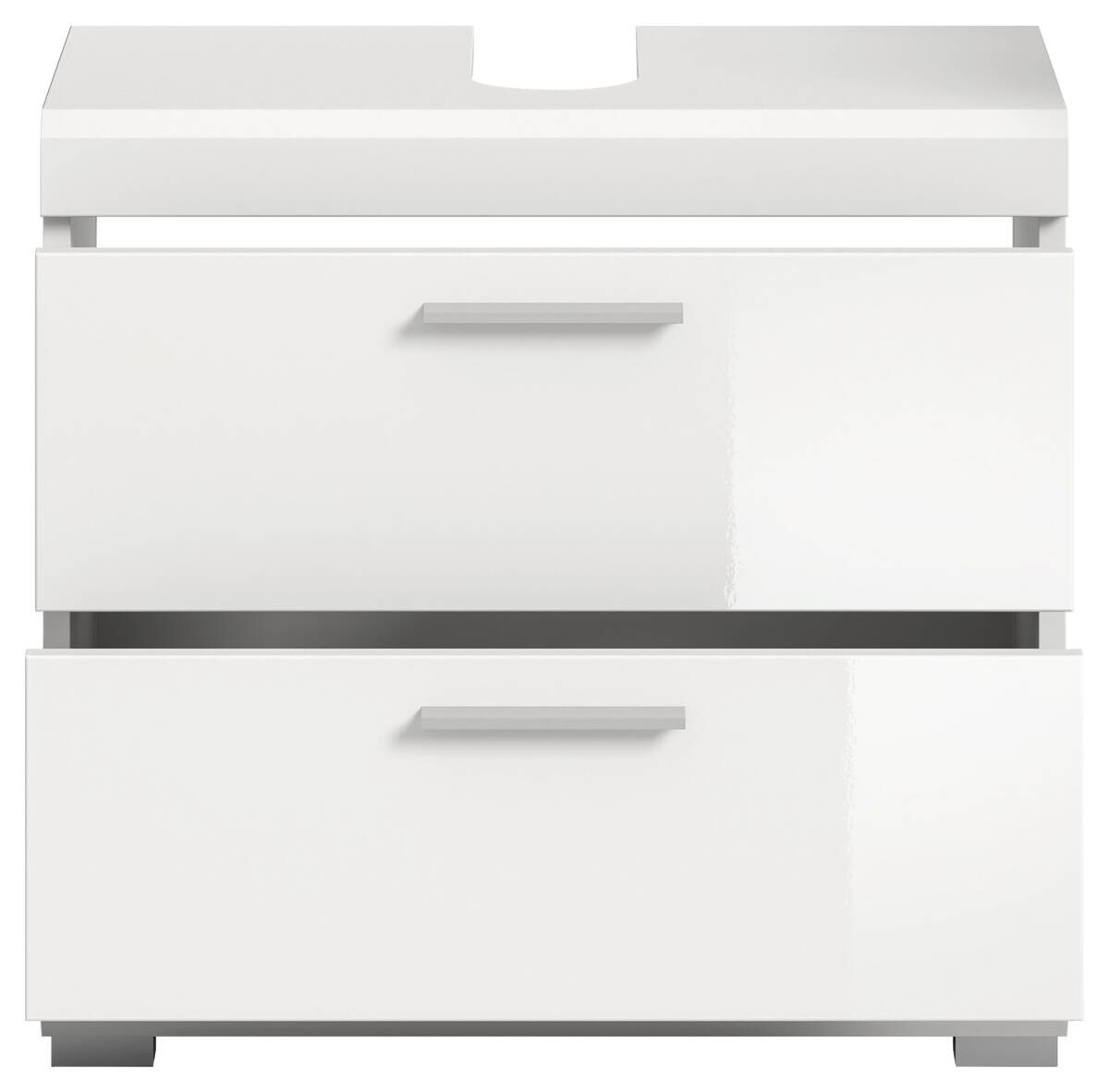 Waschbeckenunterschrank Scout weiß weiß Hochglanz B/H/T: ca. 60x56x37 cm
