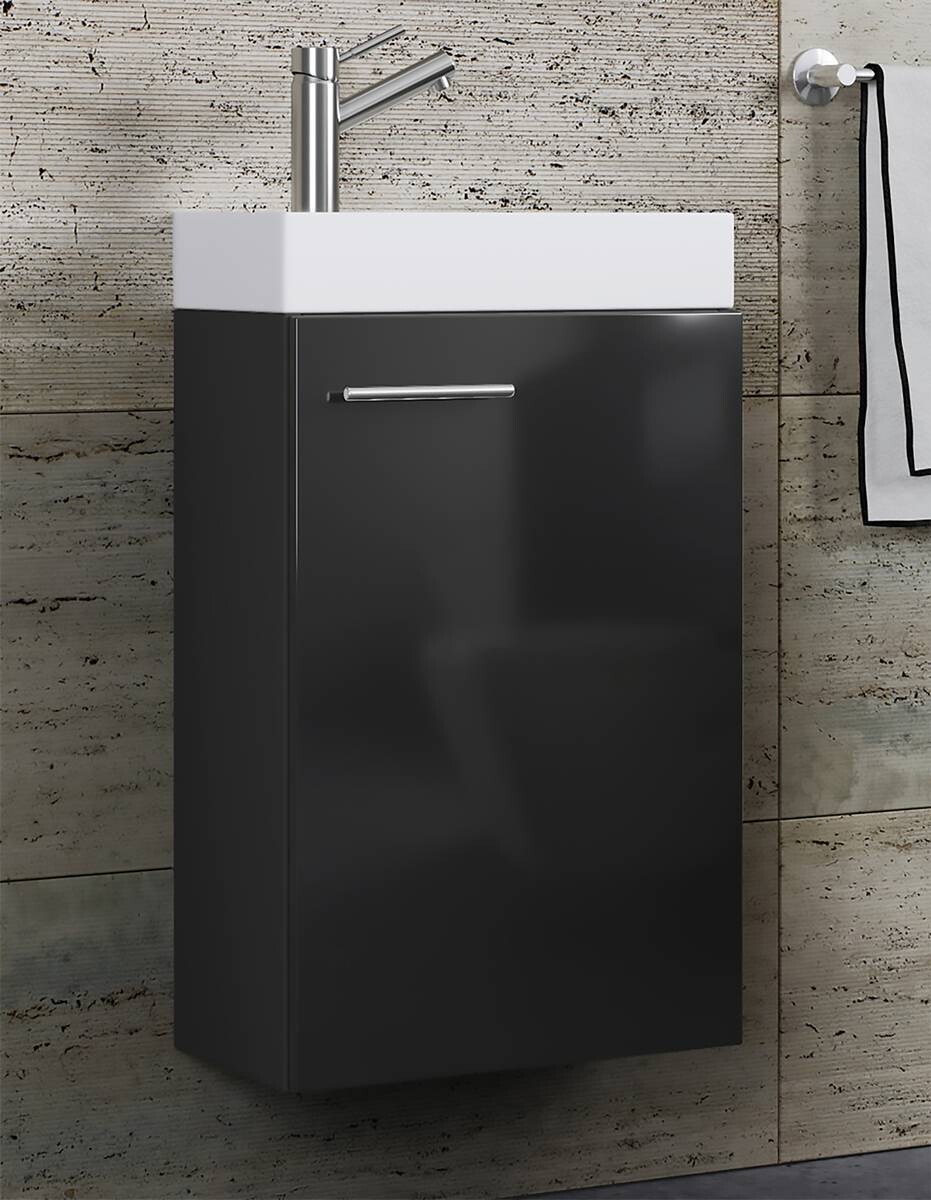 Waschplatz Slito schwarz weiß B/H/T: ca. 41x68x22 cm