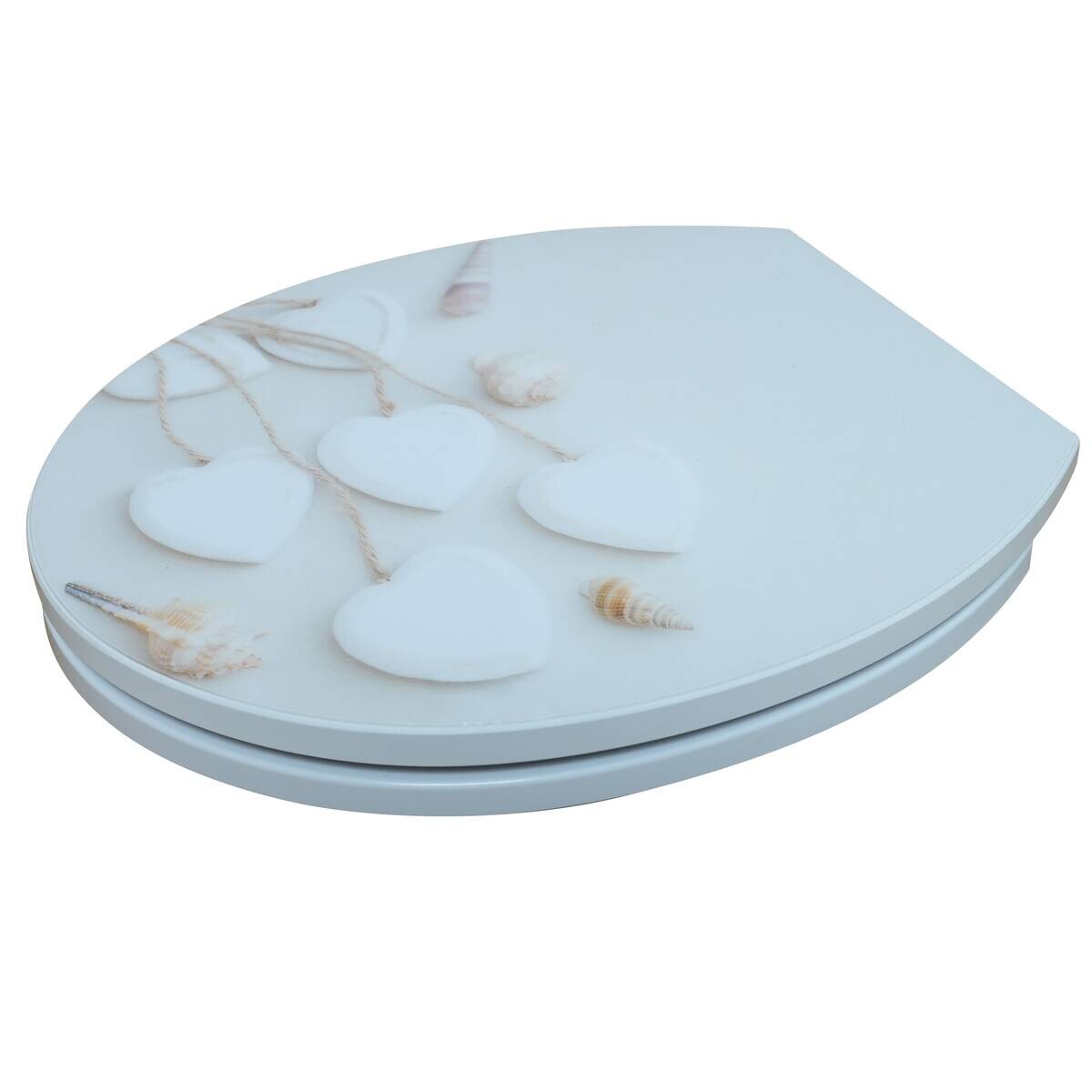 POCOline WC-Sitz weiße Herzen cremeweiß Duroplast