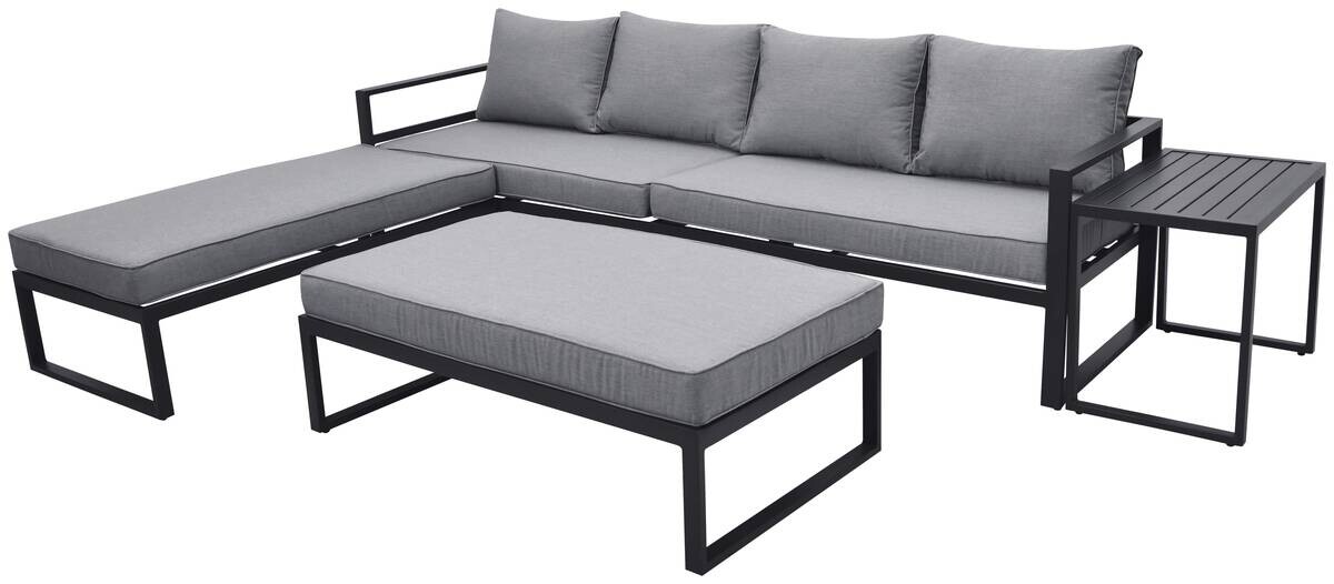Loungeset Bilbao schwarz Stahl
