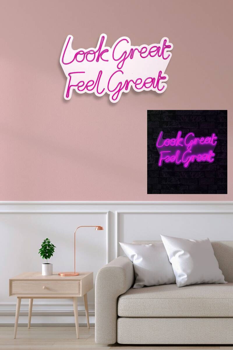 Opviq LED-Wandleuchte rosa PVC B/H/T/L: ca. 58x36x2x58 cm