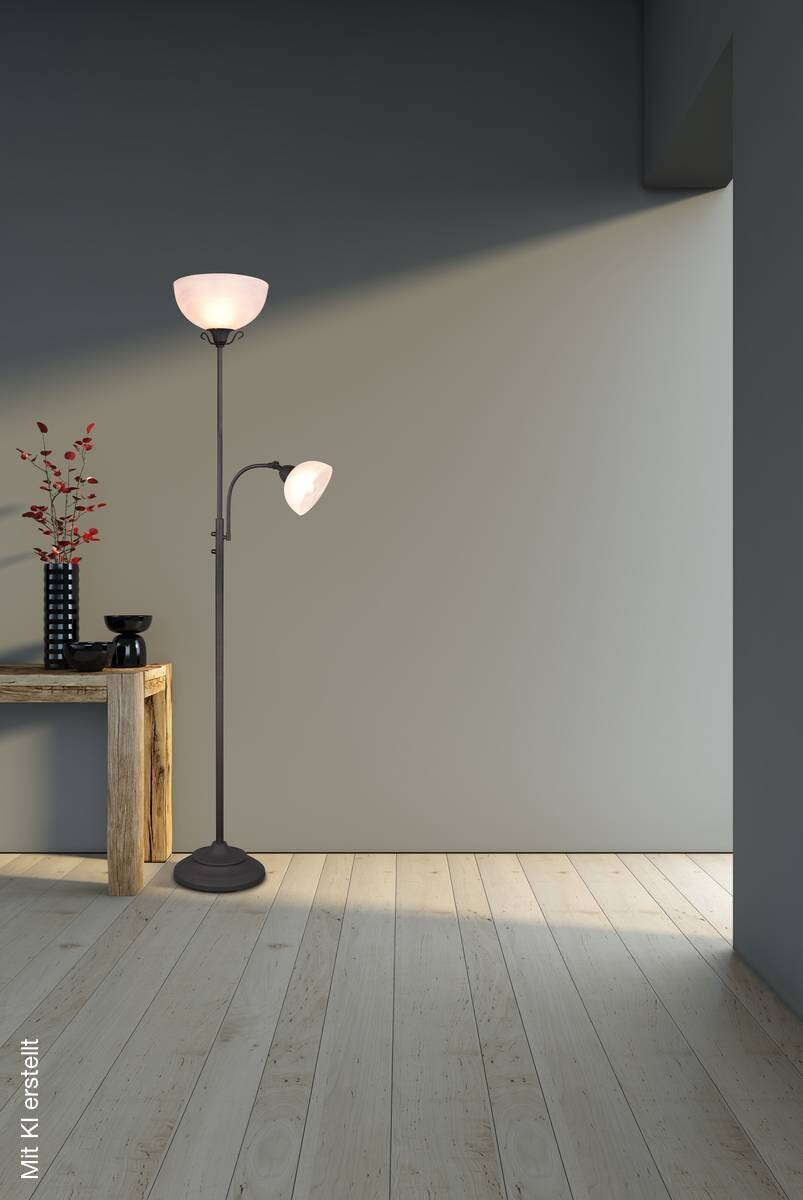 Reality Stehlampe R46322024 Country rostfarbig Metall B/H/T: ca. 30x184x48 cm E27 1 Brennstellen