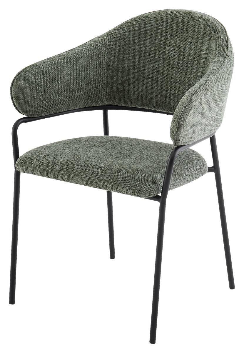 Stuhl CURVE, 2er-Set grün Stoff B/H/T: ca. 60x86x58 cm