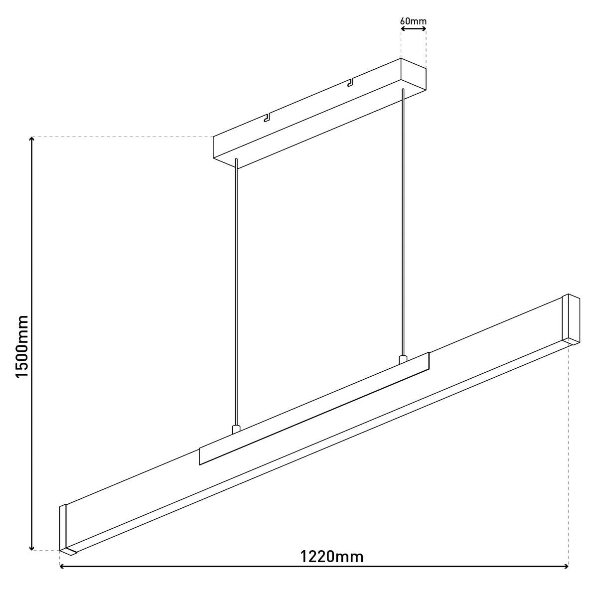 Näve Leuchten LED-Pendelleuchte braun Metall B/H/T: ca. 122,2x150x6 cm