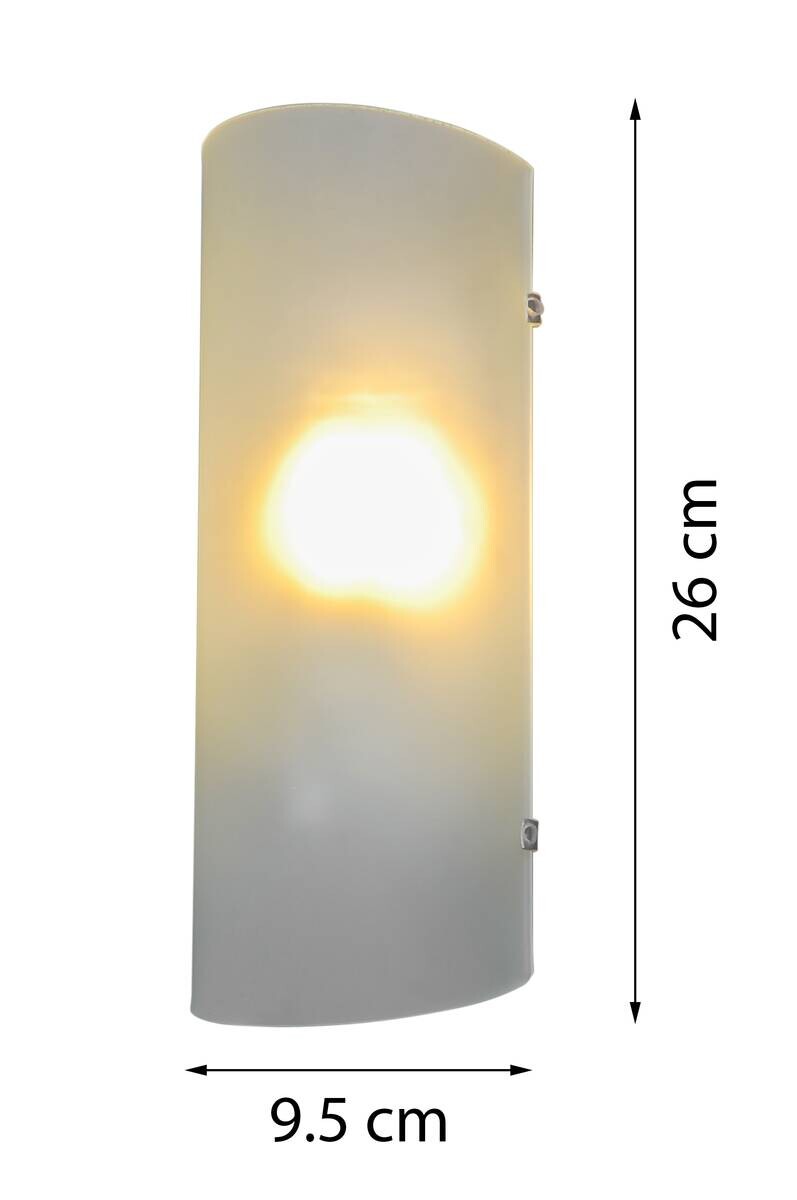POCOline Wandleuchte Wall Satiniert weiß Glas B/H/L: ca. 12x24x10 cm E27 1 Brennstellen