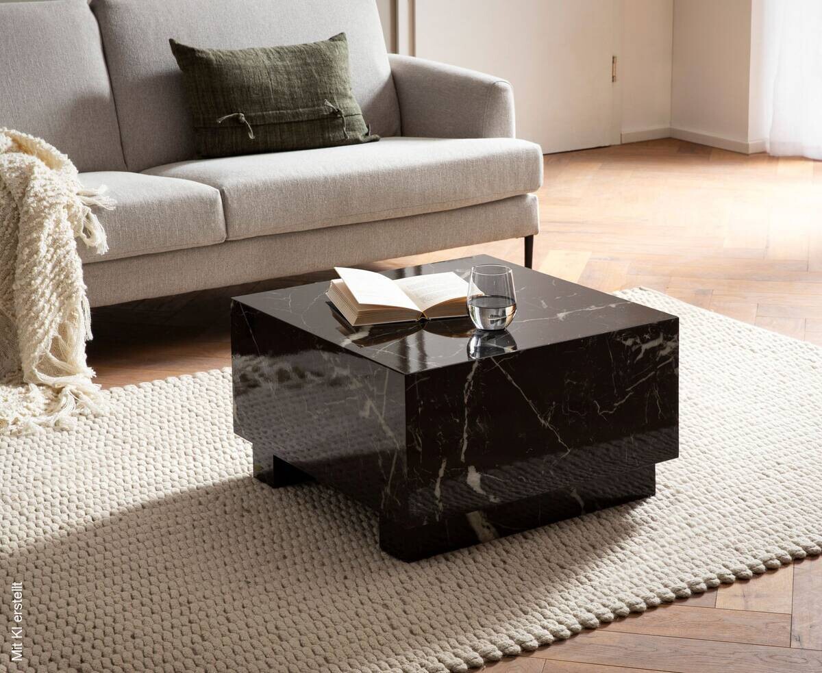Couchtisch schwarz Marmor Optik B/H/T: ca. 60x35x60 cm