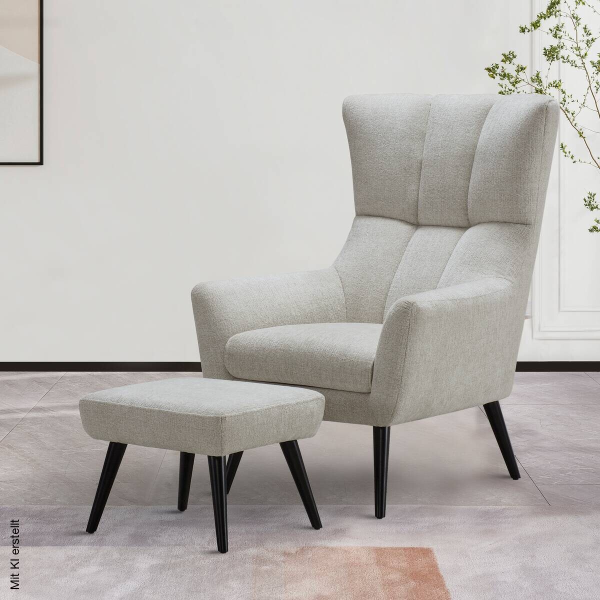 Sessel beige Polyester B/H/T: ca. 90x111x80 cm