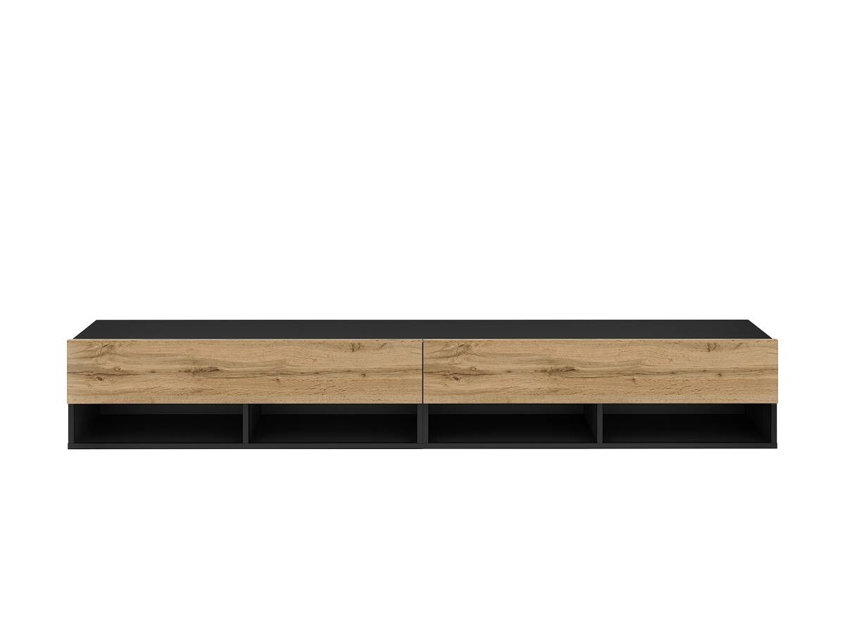 TV-Lowboard TV LOWBOARD DERBY 280 schwarz Eiche Wotan Nachbildung B/H/T: ca. 280x32,5x31,5 cm