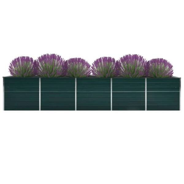 Garten-Hochbeet grün Stahl B/H/L: ca. 80x45x400 cm
