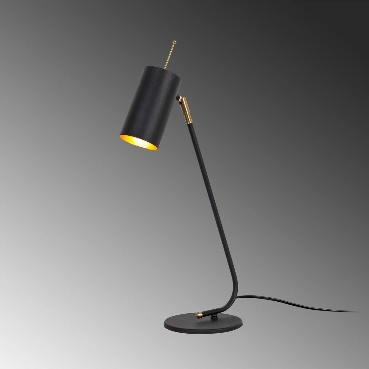 Opviq Tischleuchte Sivani - MR-611 schwarz gold Eisen B/H/T/L: ca. 8x55x26x8 cm E27 1 Brennstellen