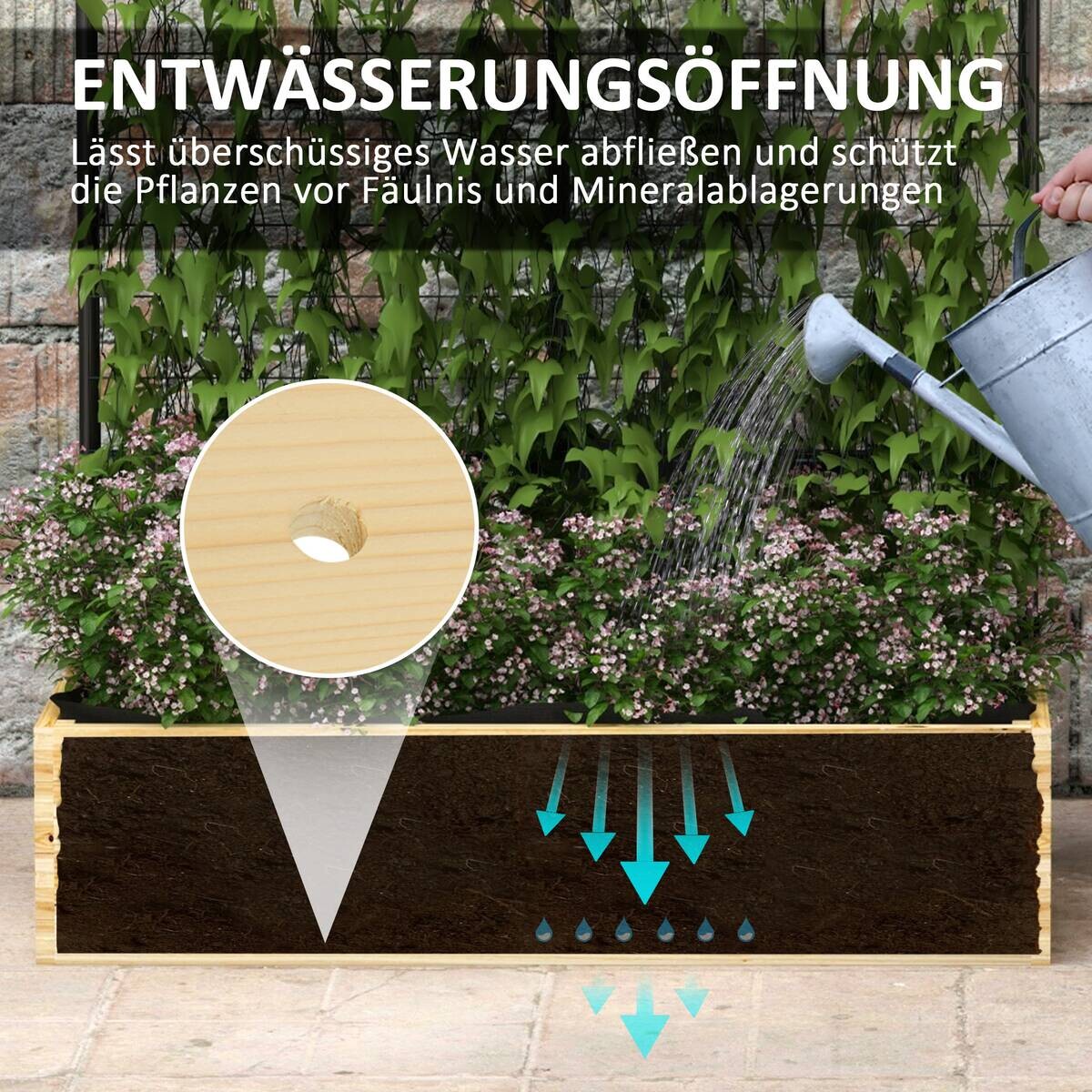 Outsunny Gartenbeet natur Polypropylen B/H/L: ca. 38x80x145 cm