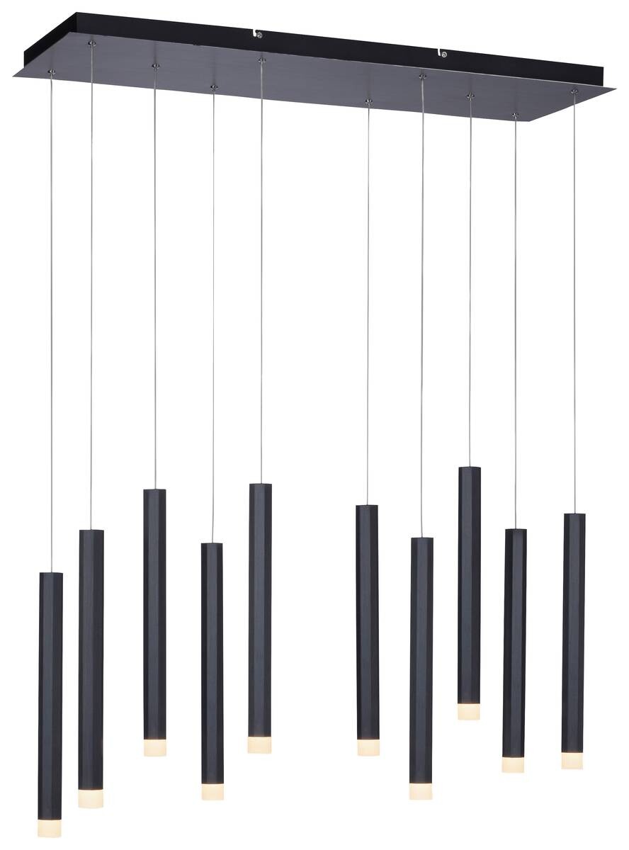 Just Light LED-Pendelleuchte BRUNO 15206-18 schwarz Aluminium Eisen B/H/T: ca. 89x120x30 cm 10 Brennstellen