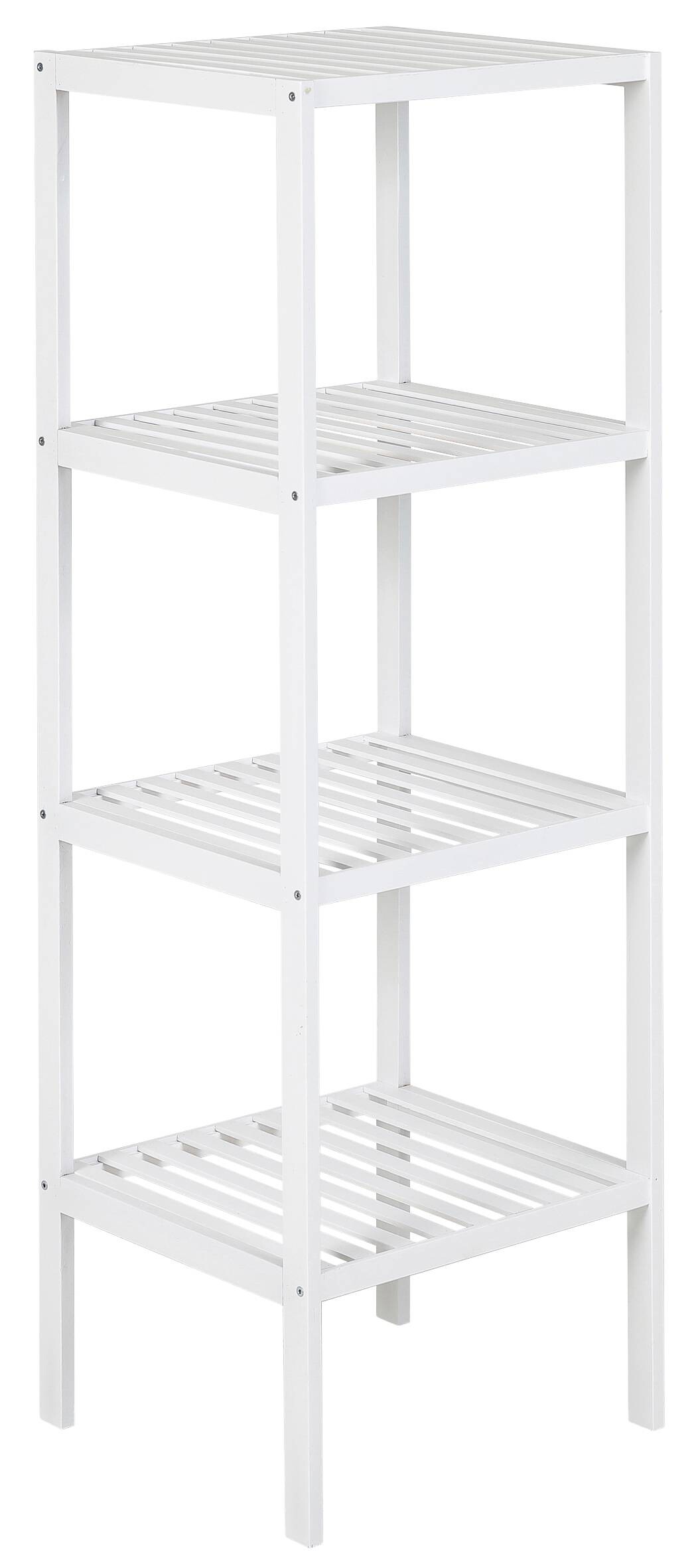 Bambusregal weiß Holz B/H/T: ca. 36x114x36 cm