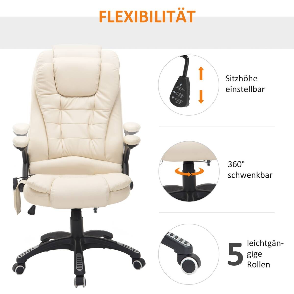 Chefsessel A2-0057 beige PVC Kunstleder