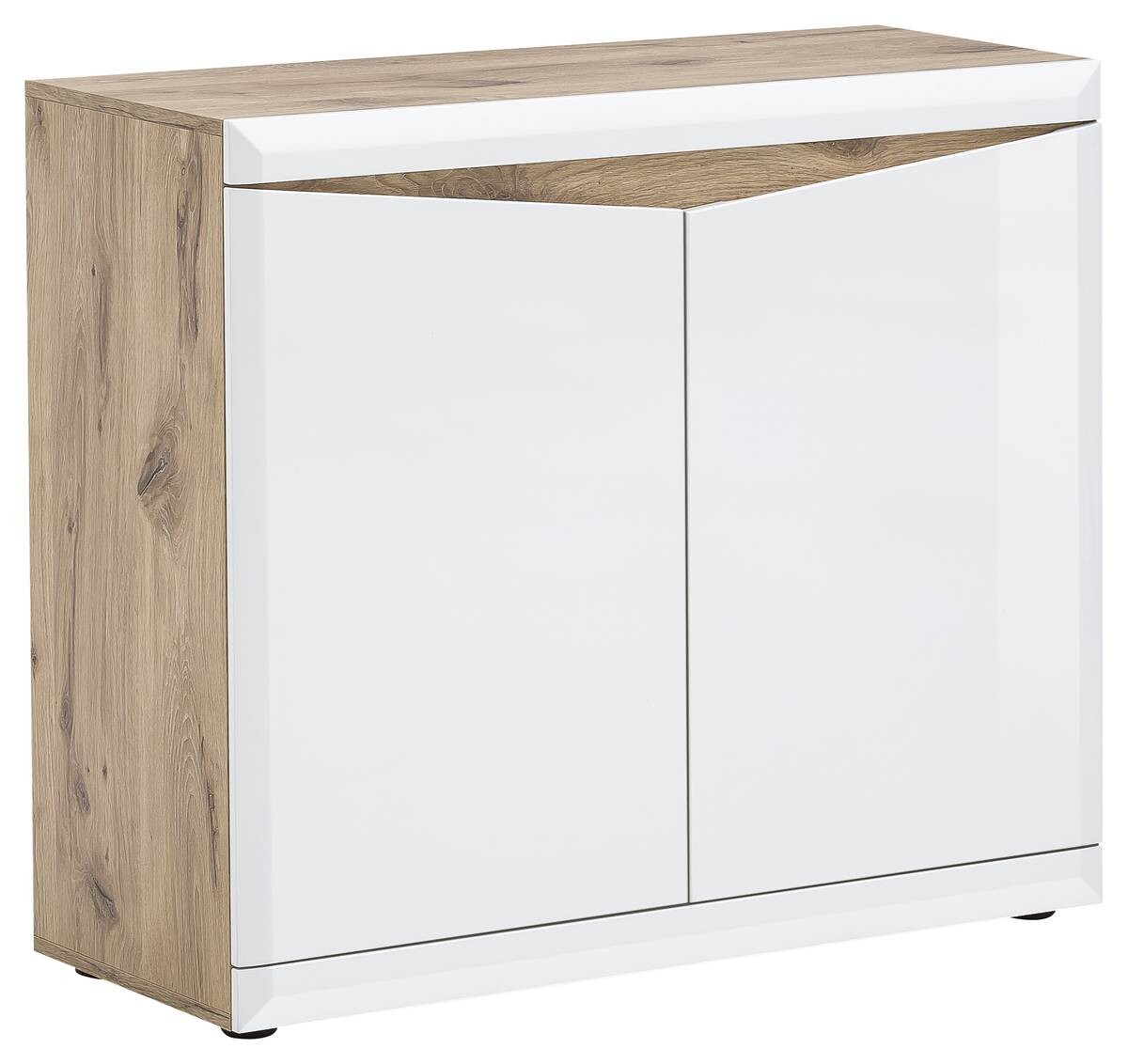 Kommode Tampa Eiche Viking Nachbildung weiß Hochglanz B/H/T: ca. 100x86x40 cm