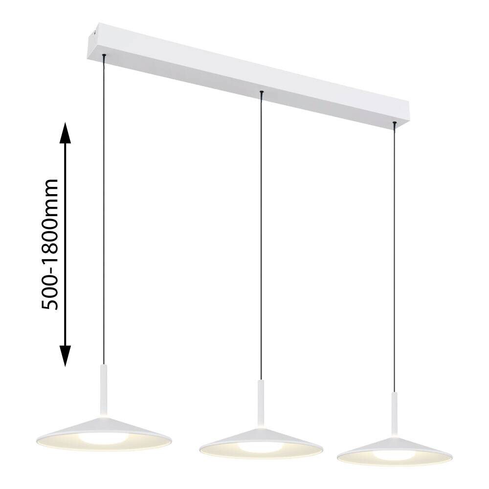 GLOBO LED-Hängeleuchte Opal transparent weiß PVC Acryl Metall B/H/L: ca. 25x180x95 cm 1 Brennstellen