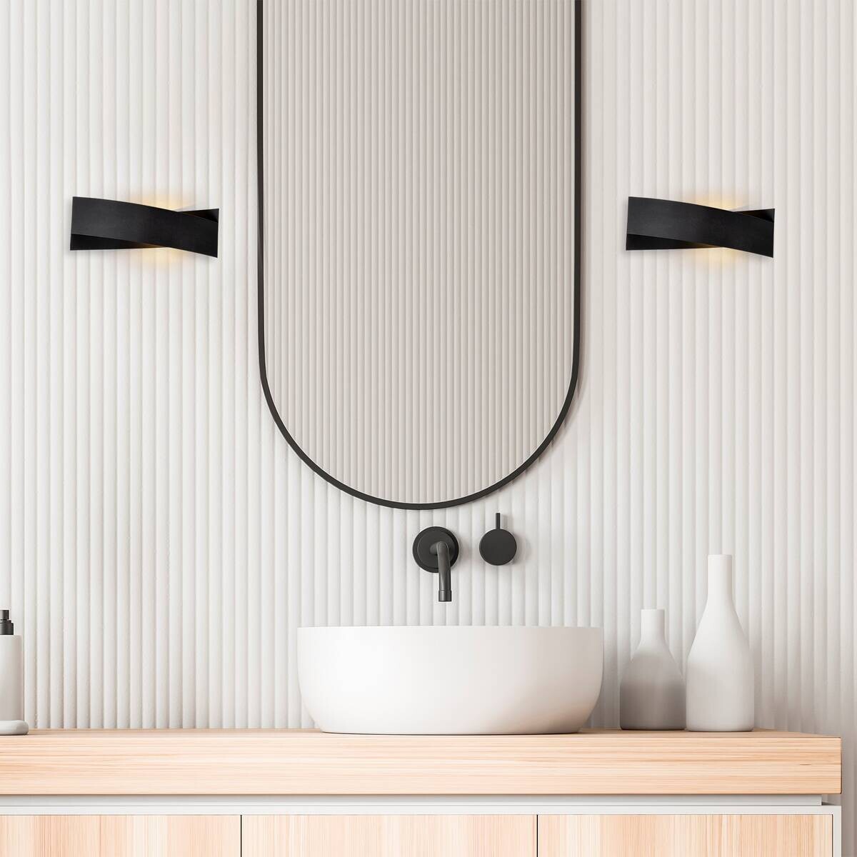 Opviq Wandleuchte Finsternis schwarz Metall B/H/T/L/D: ca. 10x11x10x31x10 cm G9 1 Brennstellen