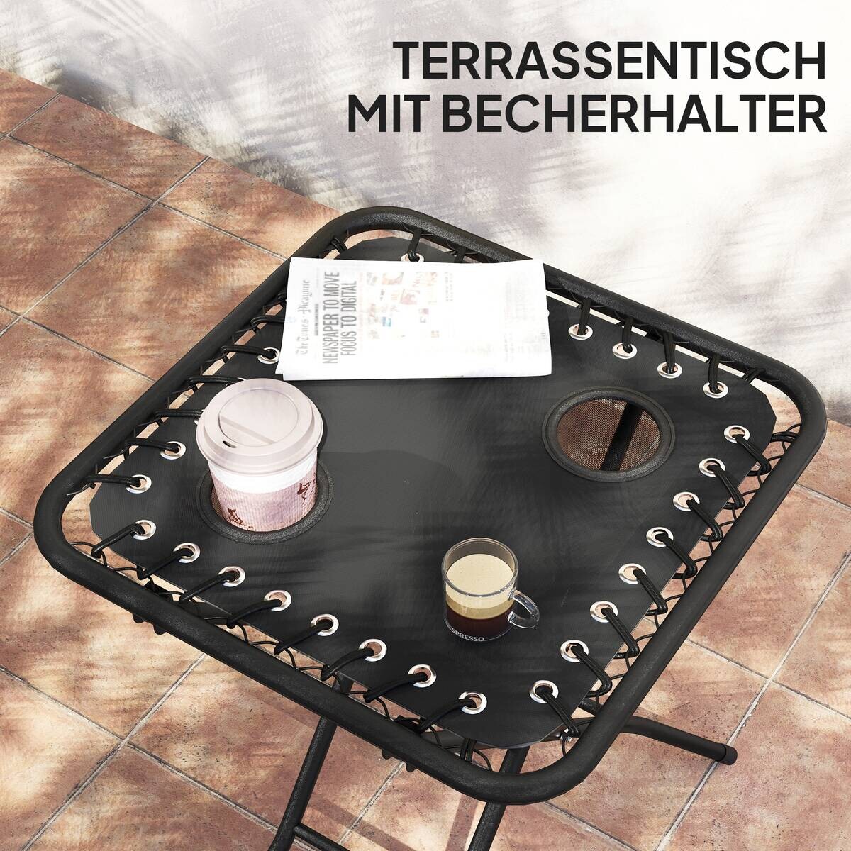Outsunny Gartenliege 2er Set schwarz Netzstoff B/H/L: ca. 65x110x90 cm
