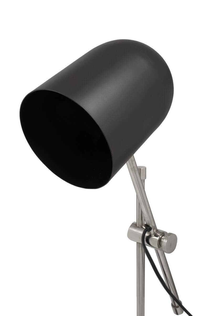Kayoom Tischleuchte schwarz silber Messing Stahl Eisen B/H/L: ca. 12x54x46 cm E27 1 Brennstellen