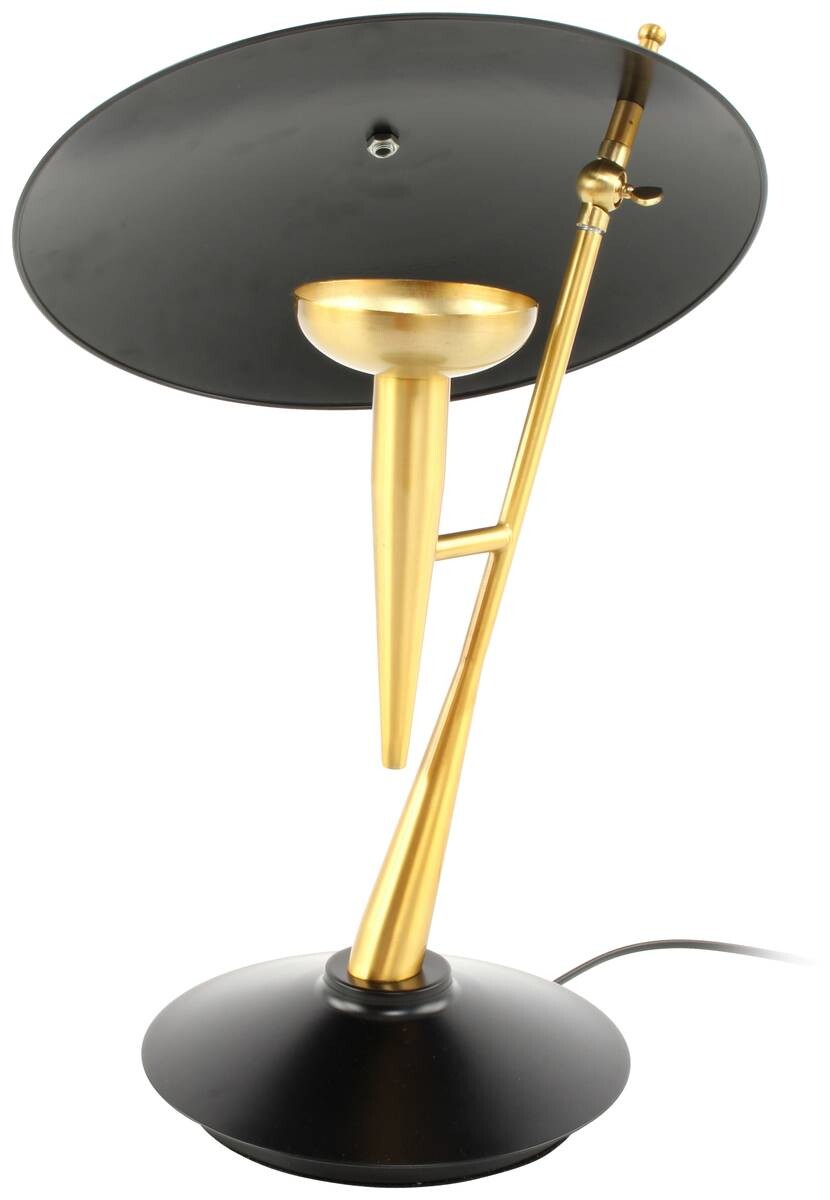 Kayoom Tischleuchte Flyer 125 schwarz gold Eisen B/H/T: ca. 36x50x36 cm E27 1 Brennstellen