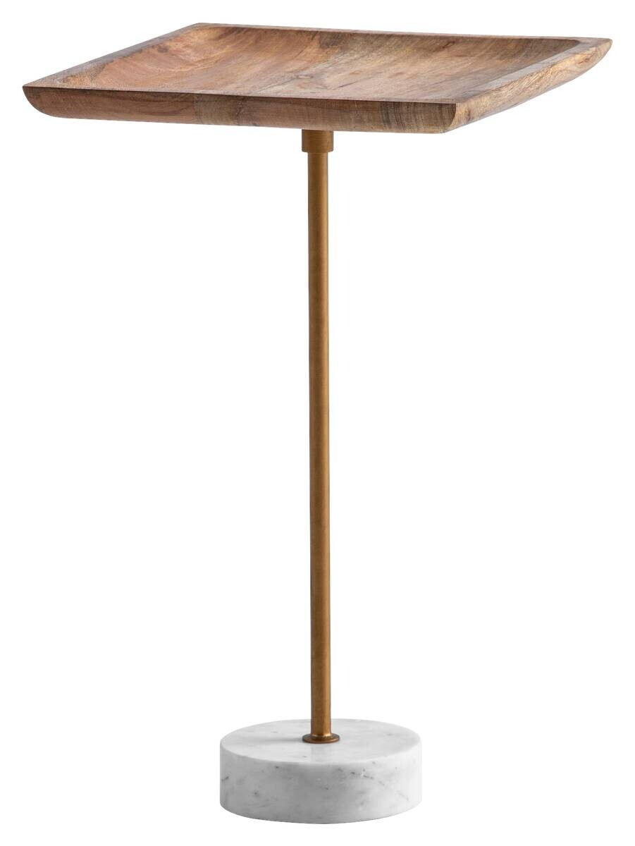 Beistelltisch natur messing weiß Mango Eisen Marmor B/H/T: ca. 35x55x35 cm