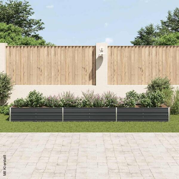 Garten-Hochbeet anthrazit Stahl B/H/L: ca. 80x45x480 cm