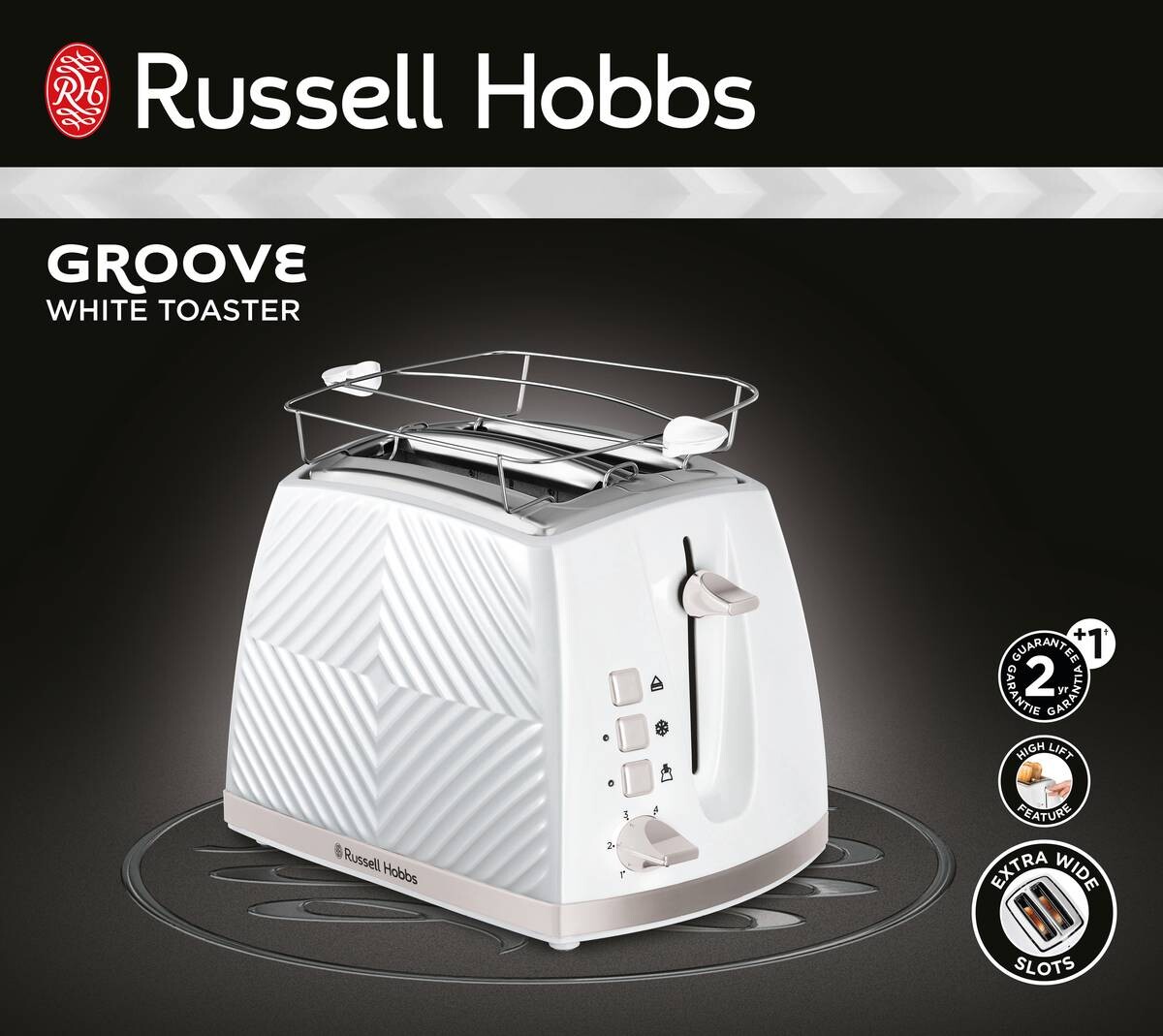 Russell Hobbs Toaster 26391-56 weiß Edelstahl Edelstahl B/H/T: ca. 37x22x18 cm