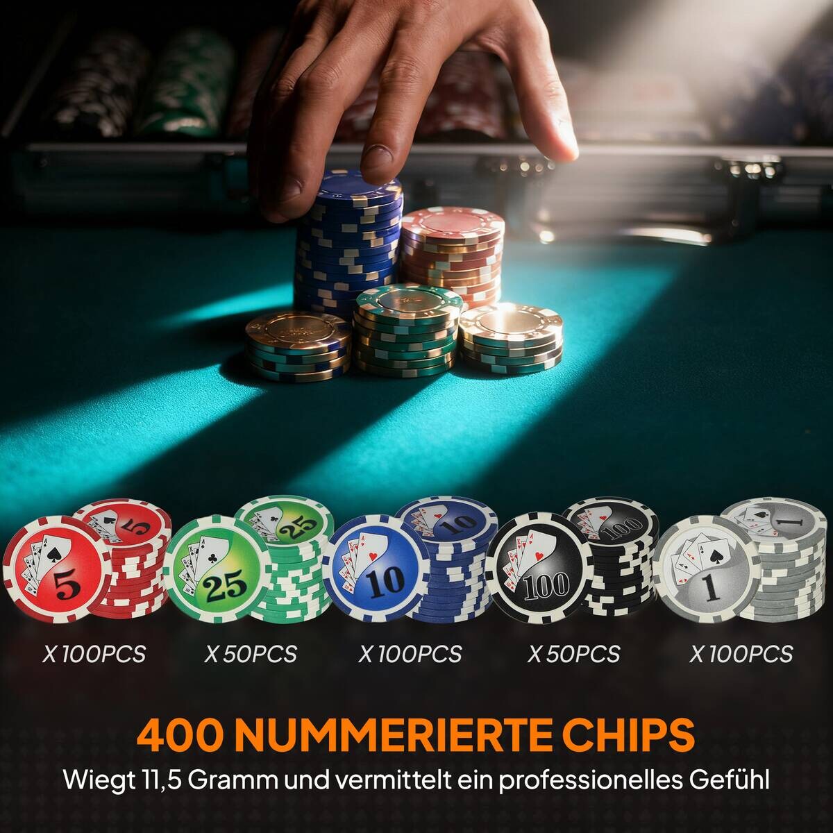 SPORTNOW Pokerset B/H/L: ca. 28x8x39,5 cm