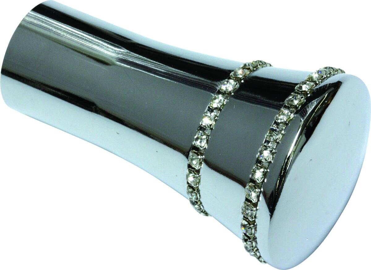 Boviva Endknopf Kristall Chrom Metall D: ca. 2 cm