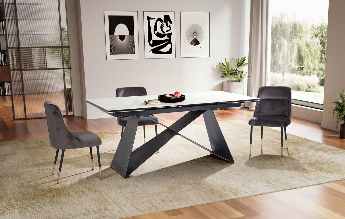 Esstisch weiß Marmor Optik B/H/T: ca. 180x76x95 cm