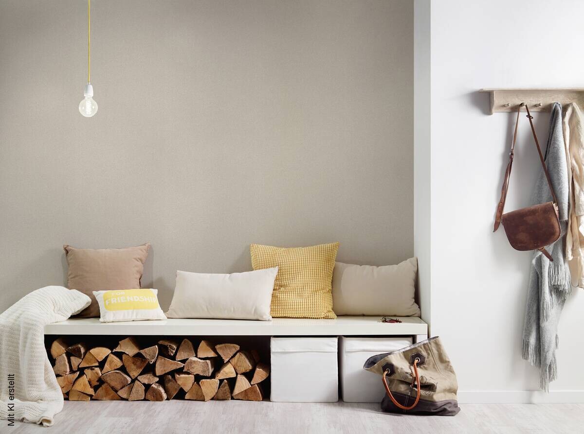 A.S.Creation Vliestapete New Elegance Uni beige B/L: ca. 53x1005 cm