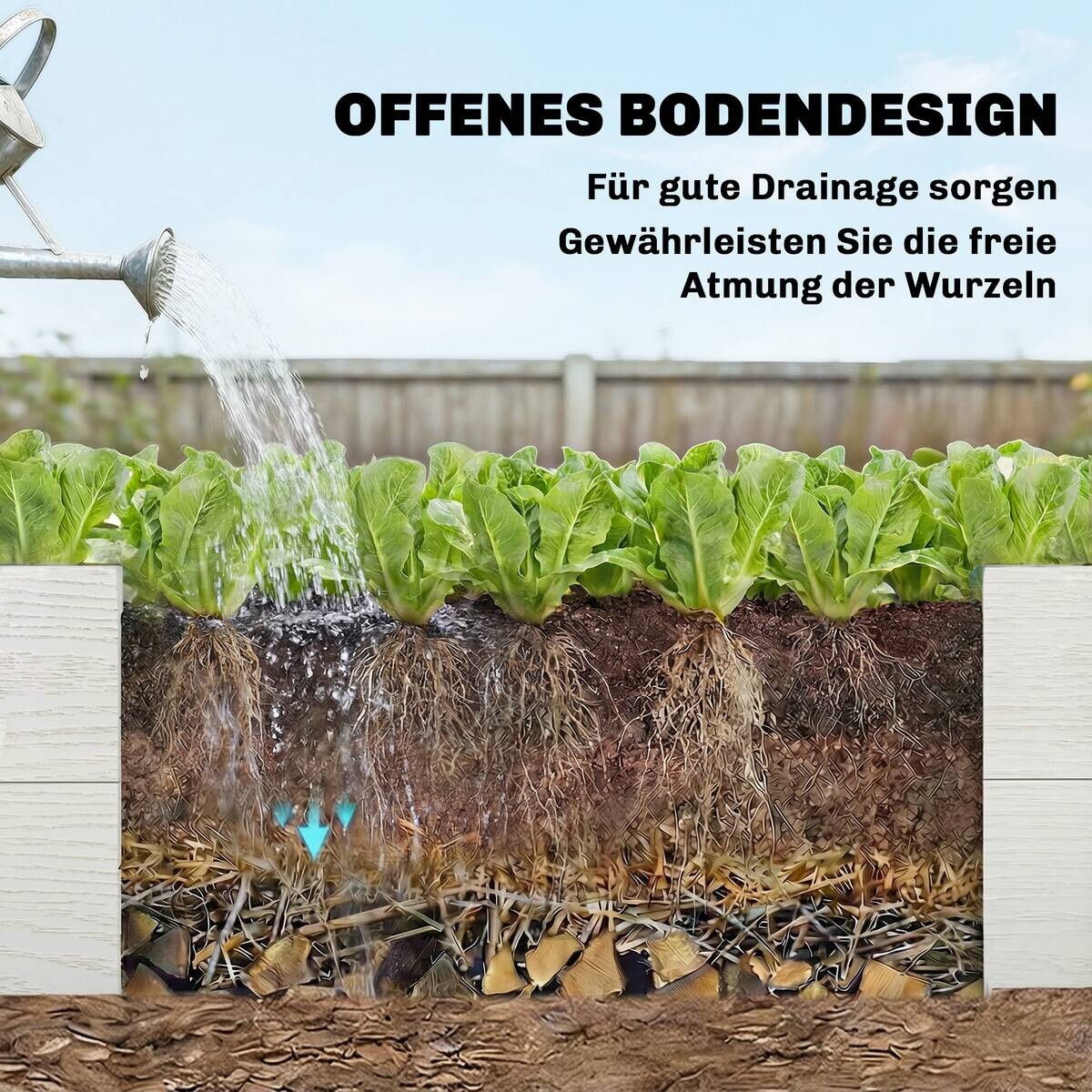 Outsunny Hochbeet weiß Kunststoff B/H/T/L: ca. 54x33x54x197 cm