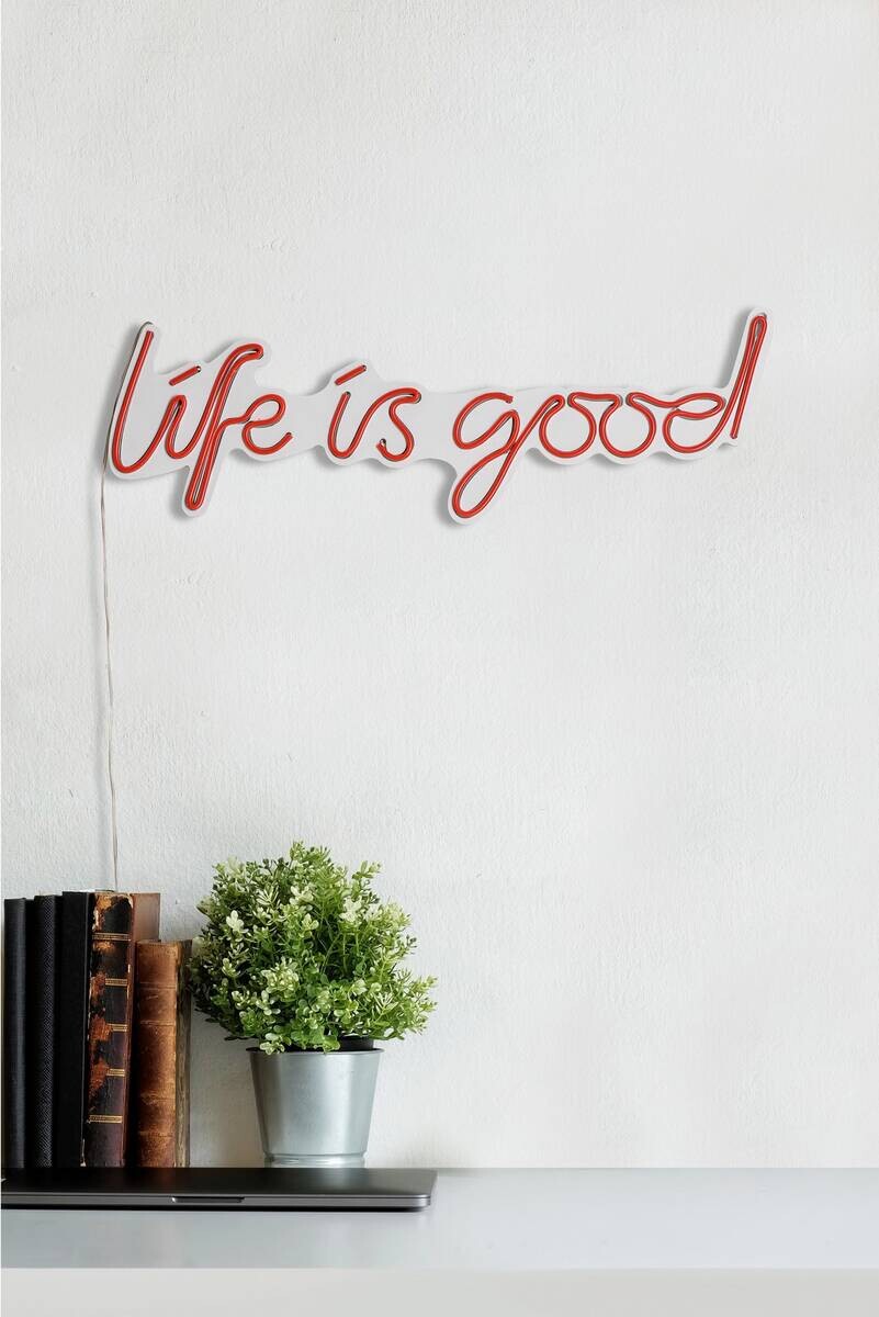 Opviq LED-Wandleuchte rot PVC B/H/T/L: ca. 57x17x2x57 cm
