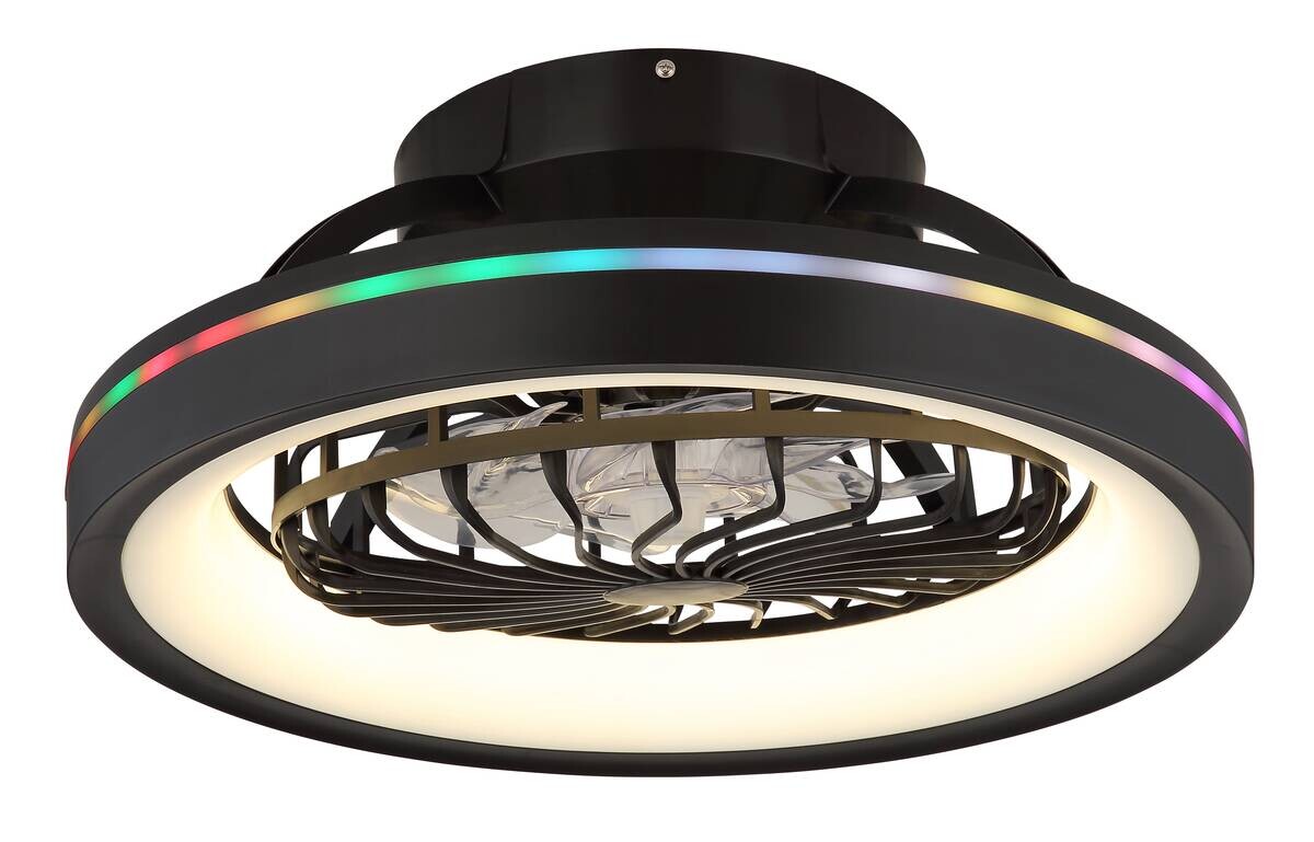 GLOBO LED-Deckenventilator DEANNE 3665 Opal schwarz H/D: ca. 20x48 cm max. 40 W