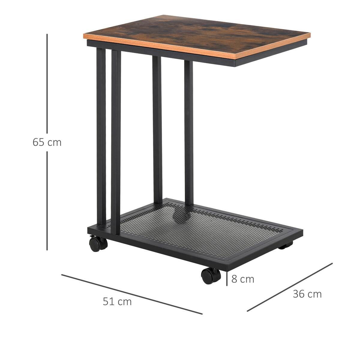 Beistelltisch 833-606 schwarz walnuss B/H/T: ca. 51x65x36 cm