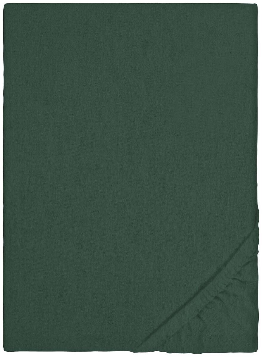 Spannbetttuch Flanell dunkelgrün 100% Baumwolle B/L: ca. 100x200 cm