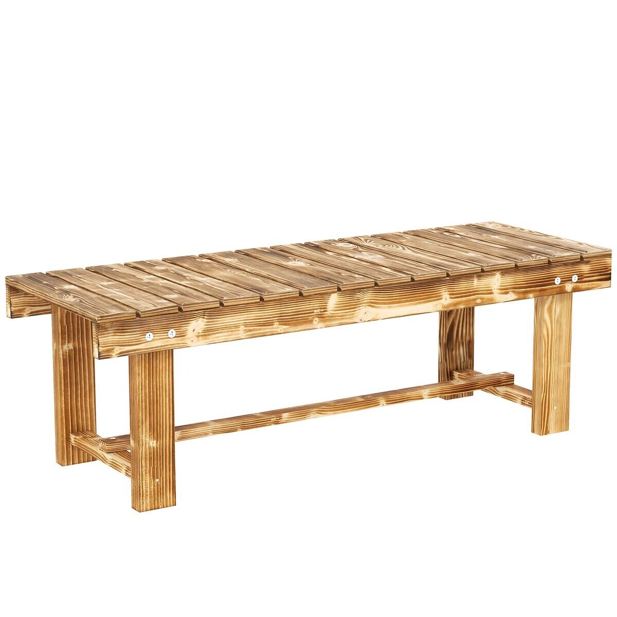 Outsunny Gartenbank braun Holz B/H/L: ca. 38x35x110 cm