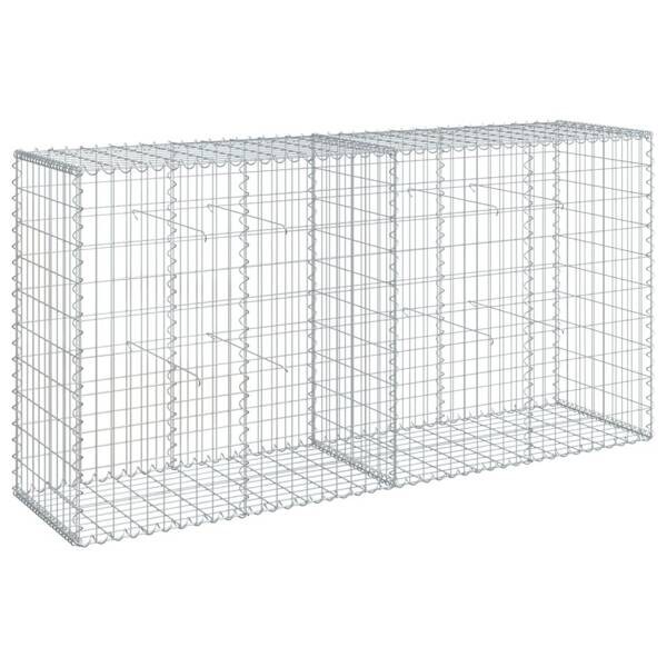 Gabionen-Korbe silber Eisen B/H/L: ca. 50x100x200 cm
